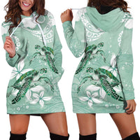 Happy Valentine's Day Polynesia Hoodie Dress SeaTurtle Couple Polynesian - Green Lester Color