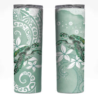 Happy Valentine's Day Polynesia Skinny Tumbler SeaTurtle Couple Polynesian - Green Lester Color LT14 Green - Polynesian Pride