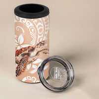 Happy Valentine's Day Polynesia 4 in 1 Can Cooler Tumbler SeaTurtle Couple Polynesian - Desert Sand Color LT14 - Polynesian Pride
