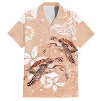 Happy Valentine's Day Polynesia Family Matching Tank Maxi Dress and Hawaiian Shirt SeaTurtle Couple Polynesian - Desert Sand Color LT14 Dad's Shirt - Short Sleeve Desert Sand - Polynesian Pride