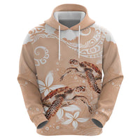 Happy Valentine's Day Polynesia Zip Hoodie SeaTurtle Couple Polynesian - Desert Sand Color