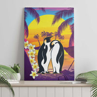 Hawaii Penguin Couple Canvas Wall Art You Are My Valentine - Tropical Sunset Vibes
