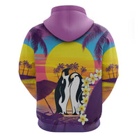 Hawaii Penguin Couple Zip Hoodie You Are My Valentine - Tropical Sunset Vibes LT14 - Polynesian Pride