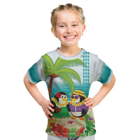 Hawaii Penguin Couple Kid T Shirt Hawaiian Kakau - Tropical Summer Vibes