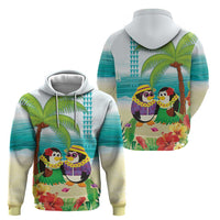 Hawaii Penguin Couple Zip Hoodie Hawaiian Kakau - Tropical Summer Vibes