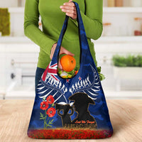 New Zealand ANZAC Day Grocery Bag 25 April Last Post Camouflage With Poppies LT14 - Polynesian Pride
