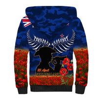 New Zealand ANZAC Day Sherpa Hoodie 25 April Last Post Camouflage With Poppies LT14 - Polynesian Pride
