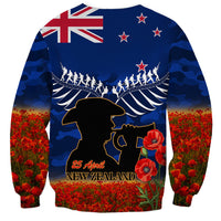 New Zealand ANZAC Day Sweatshirt 25 April Last Post Camouflage With Poppies LT14 - Polynesian Pride