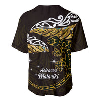 New Zealand Matariki Baseball Jersey Maori New Year Silver Fern And Lizard - Gold LT14 - Polynesian Pride