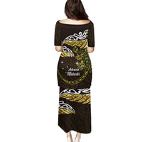 New Zealand Matariki Puletasi Maori New Year Silver Fern And Lizard - Gold