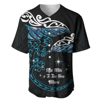New Zealand Matariki Baseball Jersey Maori New Year Silver Fern And Lizard - Turquosie LT14 Turquoise - Polynesian Pride