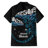 New Zealand Matariki Family Matching Summer Maxi Dress and Hawaiian Shirt Maori New Year Silver Fern And Lizard - Turquosie LT14 - Polynesian Pride