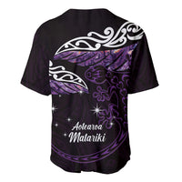New Zealand Matariki Baseball Jersey Maori New Year Silver Fern And Lizard - Purple LT14 - Polynesian Pride