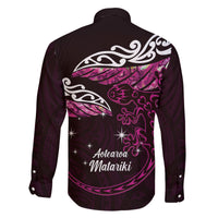 New Zealand Matariki Family Matching Mermaid Dress and Hawaiian Shirt Maori New Year Silver Fern And Lizard - Pink LT14 - Polynesian Pride