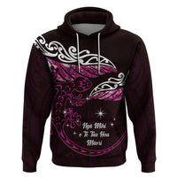 New Zealand Matariki Hoodie Maori New Year Silver Fern And Lizard - Pink LT14 Pullover Hoodie Pink - Polynesian Pride