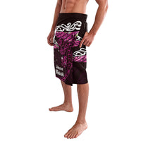 New Zealand Matariki Lavalava Maori New Year Silver Fern And Lizard - Pink