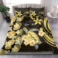 Personalised Aloha Hawaii Oahu Island Bedding Set Gathering Place Sea Turtle Ilima Flowers