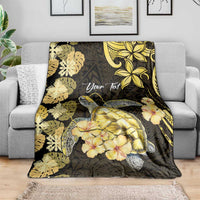 Personalised Aloha Hawaii Oahu Island Blanket Gathering Place Sea Turtle Ilima Flowers
