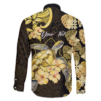 Personalised Aloha Hawaii Oahu Island Family Matching Puletasi and Hawaiian Shirt Gathering Place Sea Turtle Ilima Flowers