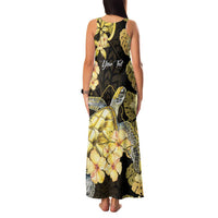 Personalised Aloha Hawaii Oahu Island Family Matching Tank Maxi Dress and Hawaiian Shirt Gathering Place Sea Turtle Ilima Flowers