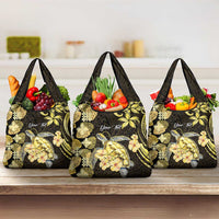 Personalised Aloha Hawaii Oahu Island Grocery Bag Gathering Place Sea Turtle Ilima Flowers