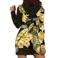 Personalised Aloha Hawaii Oahu Island Hoodie Dress Gathering Place Sea Turtle Ilima Flowers