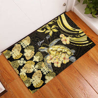 Personalised Aloha Hawaii Oahu Island Rubber Doormat Gathering Place Sea Turtle Ilima Flowers