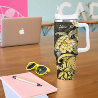 Personalised Aloha Hawaii Oahu Island Tumbler With Handle Gathering Place Sea Turtle Ilima Flowers