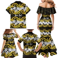 Personalised Cook Islands Aitutaki Family Matching Mermaid Dress and Hawaiian Shirt Tiare Maori Polynesian Waves Tattoo LT14 - Polynesian Pride