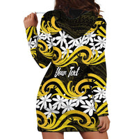 Personalised Cook Islands Aitutaki Hoodie Dress Tiare Maori Polynesian Waves Tattoo LT14 - Polynesian Pride