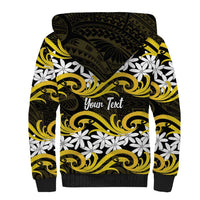 Personalised Cook Islands Aitutaki Sherpa Hoodie Tiare Maori Polynesian Waves Tattoo LT14 - Polynesian Pride