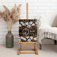 Personalised Cook Islands Rakahanga Canvas Wall Art Tiare Maori Polynesian Waves Tattoo