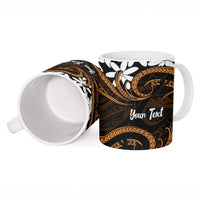 Personalised Cook Islands Rakahanga Ceramic Mug Tiare Maori Polynesian Waves Tattoo