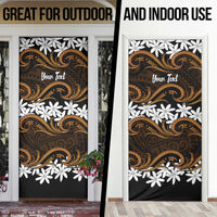 Personalised Cook Islands Rakahanga Door Cover Tiare Maori Polynesian Waves Tattoo LT14 - Polynesian Pride