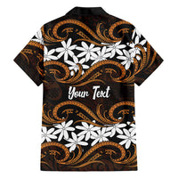 Personalised Cook Islands Rakahanga Family Matching Off The Shoulder Long Sleeve Dress and Hawaiian Shirt Tiare Maori Polynesian Waves Tattoo LT14 - Polynesian Pride
