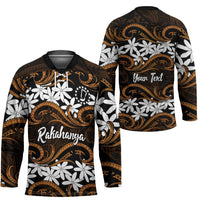 Personalised Cook Islands Rakahanga Hockey Jersey Tiare Maori Polynesian Waves Tattoo LT14 - Polynesian Pride