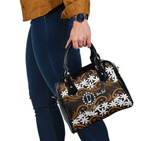 Personalised Cook Islands Rakahanga Shoulder Handbag Tiare Maori Polynesian Waves Tattoo