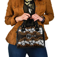 Personalised Cook Islands Rakahanga Shoulder Handbag Tiare Maori Polynesian Waves Tattoo