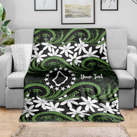 Personalised Cook Islands Palmerston Blanket Tiare Maori Polynesian Waves Tattoo