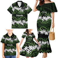 Personalised Cook Islands Palmerston Family Matching Mermaid Dress and Hawaiian Shirt Tiare Maori Polynesian Waves Tattoo LT14 - Polynesian Pride