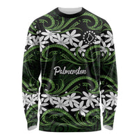 Personalised Cook Islands Palmerston Long Sleeve Shirt Tiare Maori Polynesian Waves Tattoo