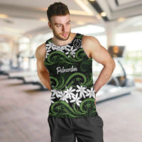 Personalised Cook Islands Palmerston Men Tank Top Tiare Maori Polynesian Waves Tattoo