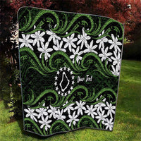 Personalised Cook Islands Palmerston Quilt Tiare Maori Polynesian Waves Tattoo