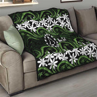 Personalised Cook Islands Palmerston Quilt Tiare Maori Polynesian Waves Tattoo