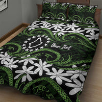 Personalised Cook Islands Palmerston Quilt Bed Set Tiare Maori Polynesian Waves Tattoo