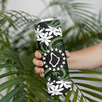 Personalised Cook Islands Palmerston Skinny Tumbler Tiare Maori Polynesian Waves Tattoo LT14 - Polynesian Pride