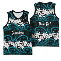 Personalised Cook Islands Penrhyn Atoll Basketball Jersey Tiare Maori Polynesian Waves Tattoo LT14 - Polynesian Pride