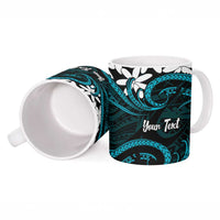 Personalised Cook Islands Penrhyn Atoll Ceramic Mug Tiare Maori Polynesian Waves Tattoo