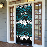 Personalised Cook Islands Penrhyn Atoll Door Cover Tiare Maori Polynesian Waves Tattoo