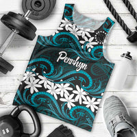 Personalised Cook Islands Penrhyn Atoll Men Tank Top Tiare Maori Polynesian Waves Tattoo